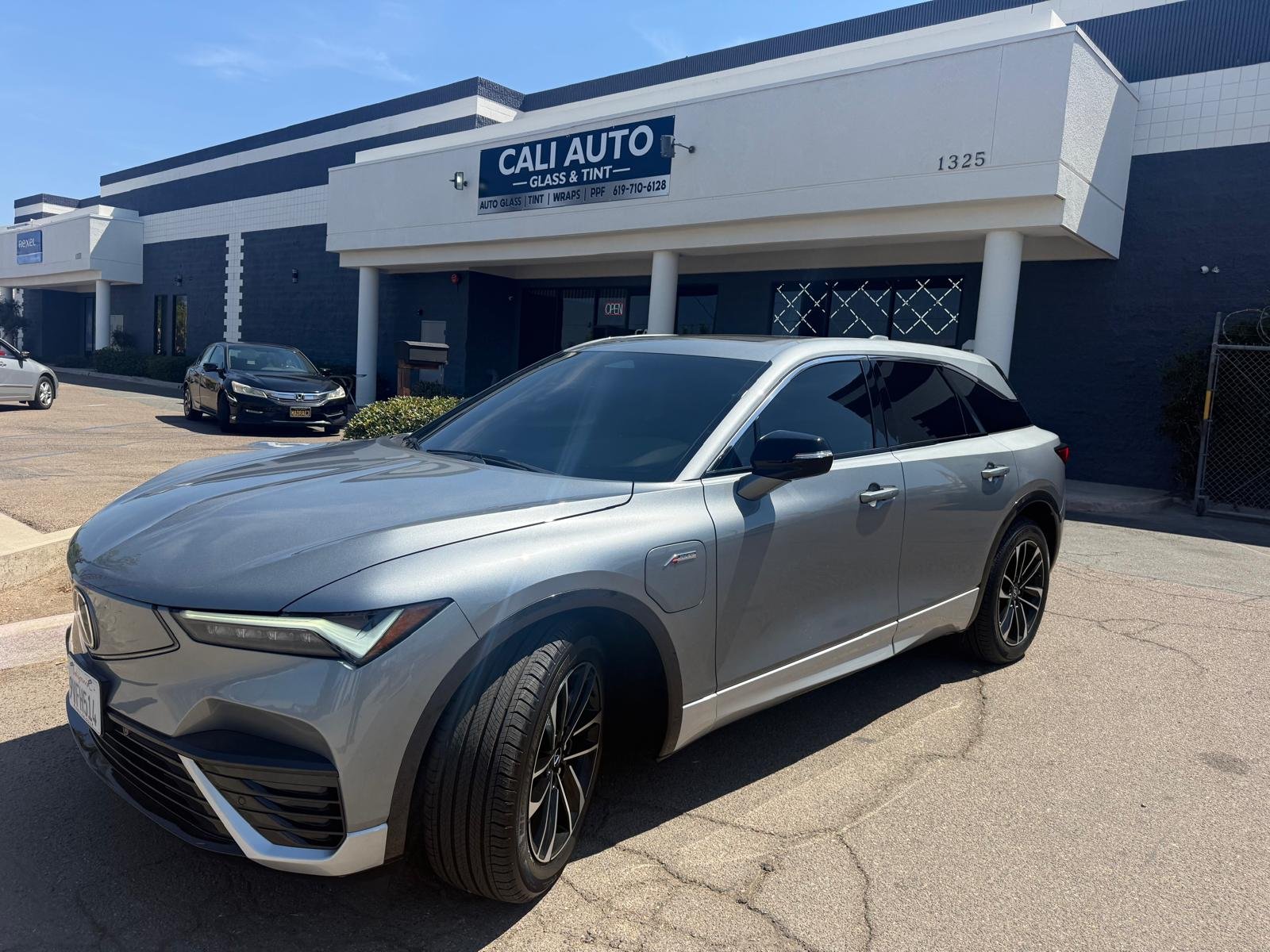 Silver Acura SUV outside Cali Auto Glass and Tint in El Cajon